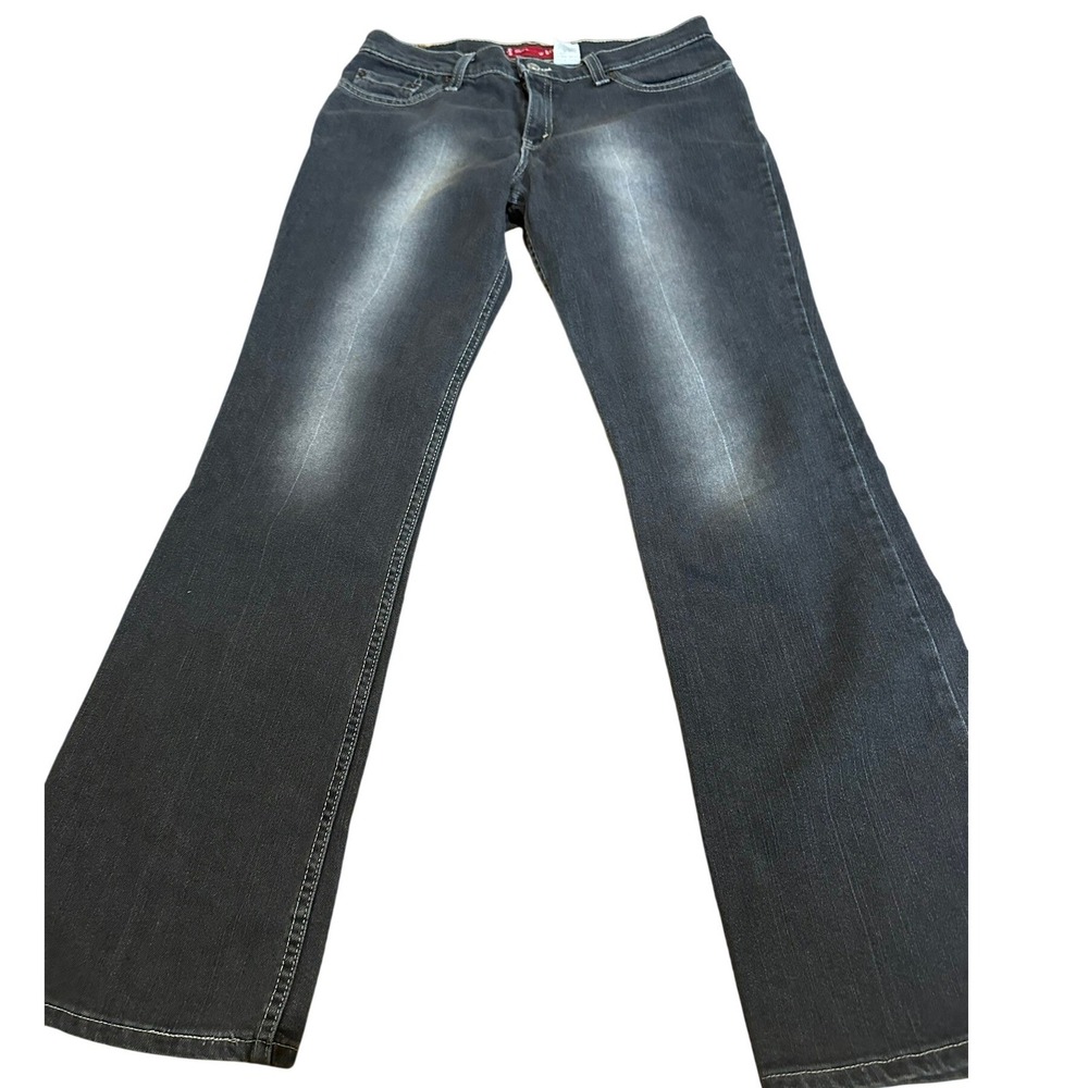 Y2K Levis 518 Superlow Boot Cut Jeans Black‎ Stretch Juniors 9M Distressed